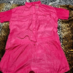Women's hot pink sleep set sz L